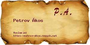 Petrov Ákos névjegykártya